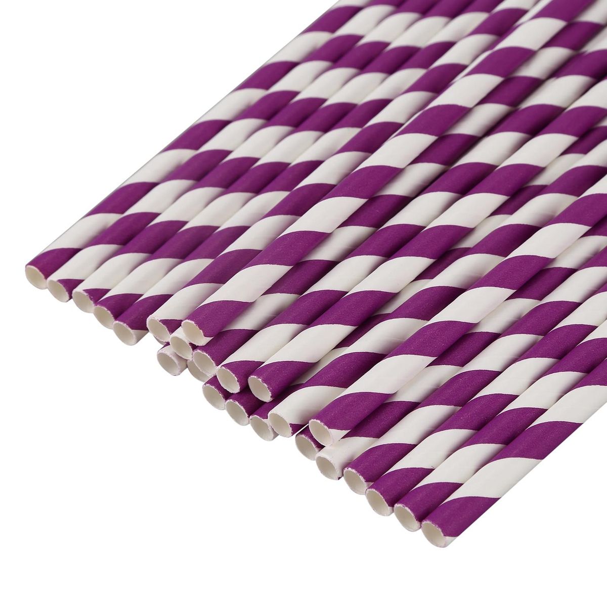 Paper Party Striped Straws Purple/White
