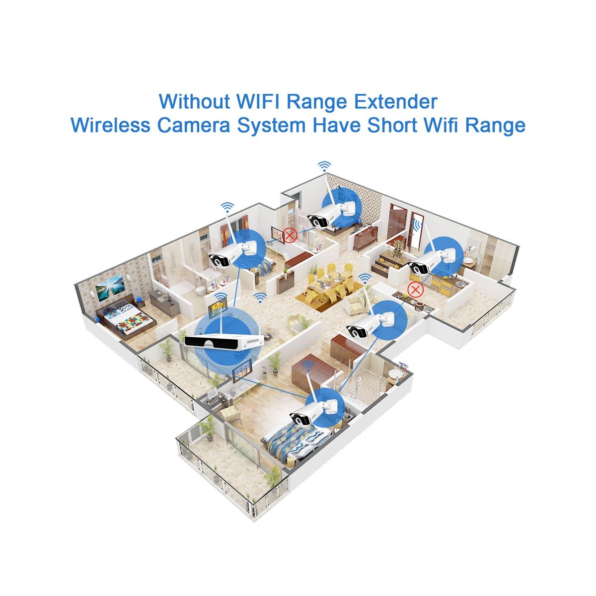 Repeater IPC Router WIFI Range Extender for Wireless Security Camera System Kit NVR Enhanced Transmission US Plug