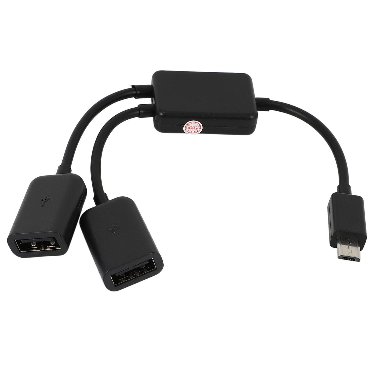 Micro-USB Host Cable,Micro-USB Male to 2X Type A Dual USB Female OTG Adapter Converter Hub for Android Tablet Pc and Smart Phone Black