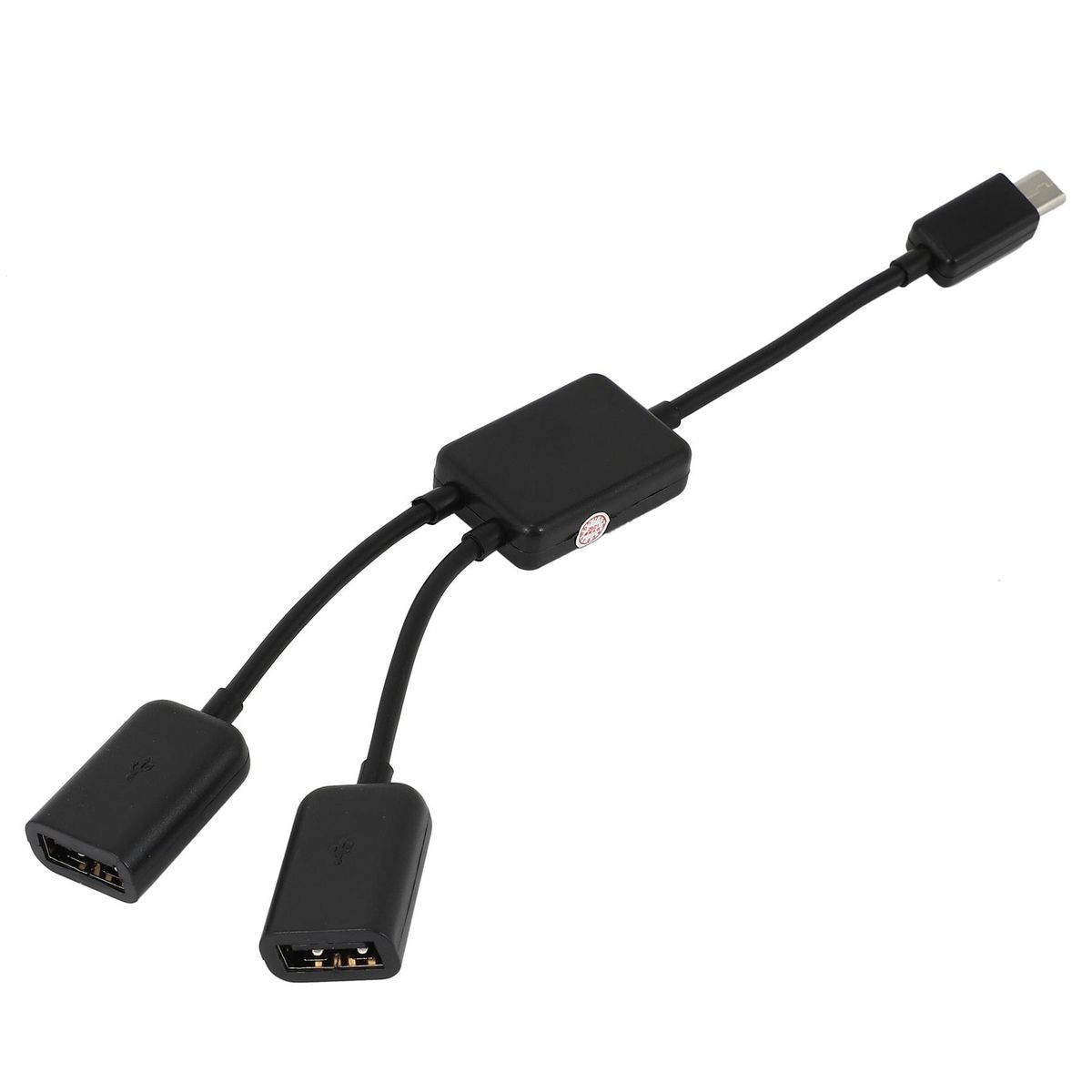 Micro-USB Host Cable,Micro-USB Male to 2X Type A Dual USB Female OTG Adapter Converter Hub for Android Tablet Pc and Smart Phone Black