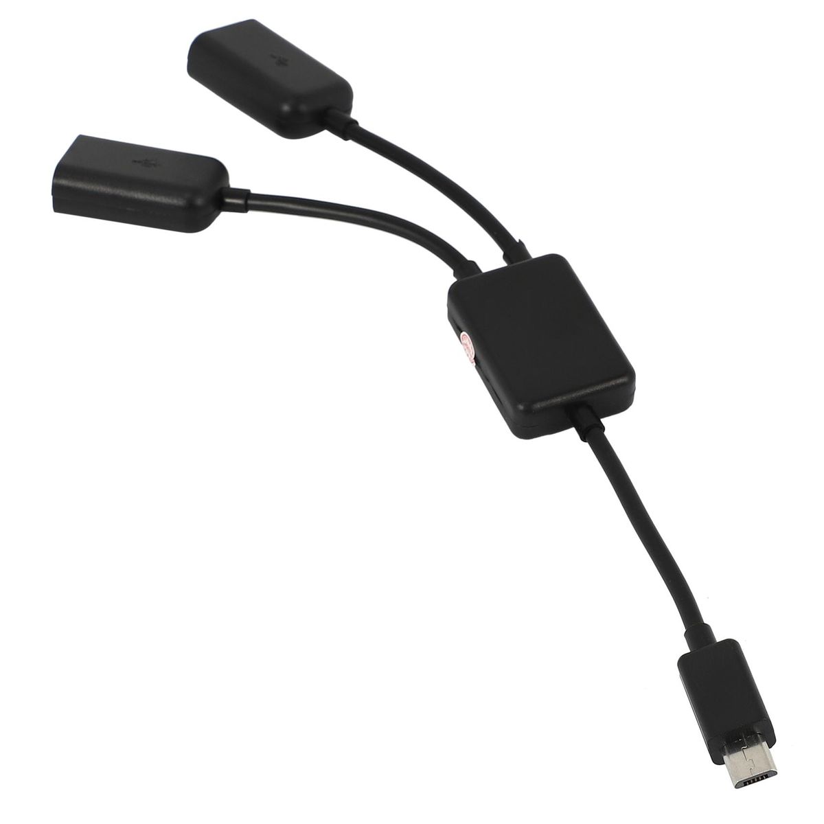Micro-USB Host Cable,Micro-USB Male to 2X Type A Dual USB Female OTG Adapter Converter Hub for Android Tablet Pc and Smart Phone Black
