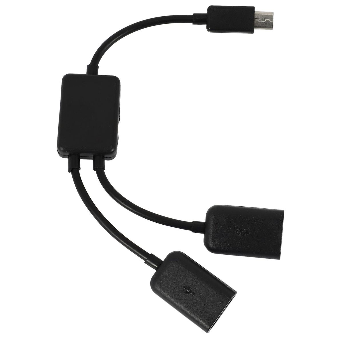 Micro-USB Host Cable,Micro-USB Male to 2X Type A Dual USB Female OTG Adapter Converter Hub for Android Tablet Pc and Smart Phone Black