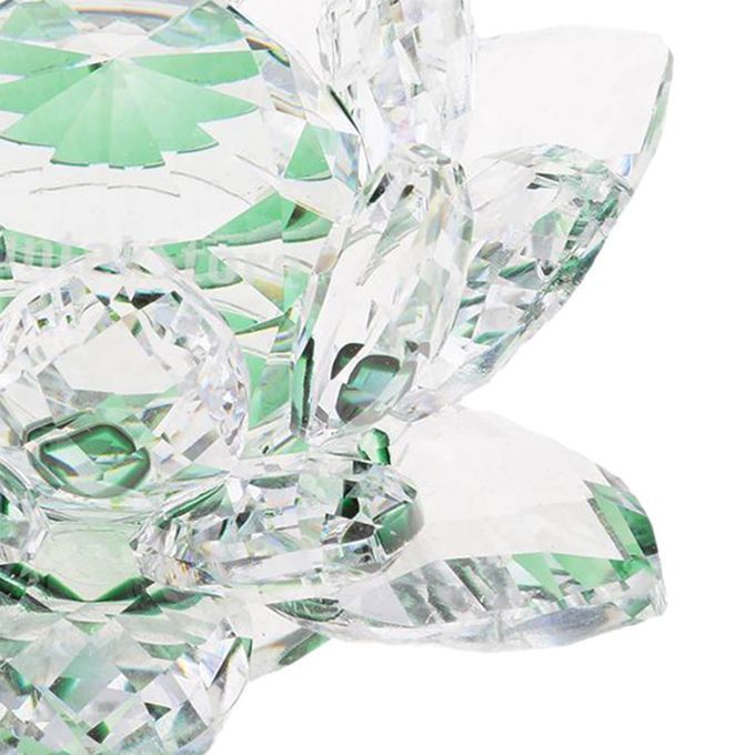 Crystal Figurine Collectibles Lotus Flower Model Wedding Green