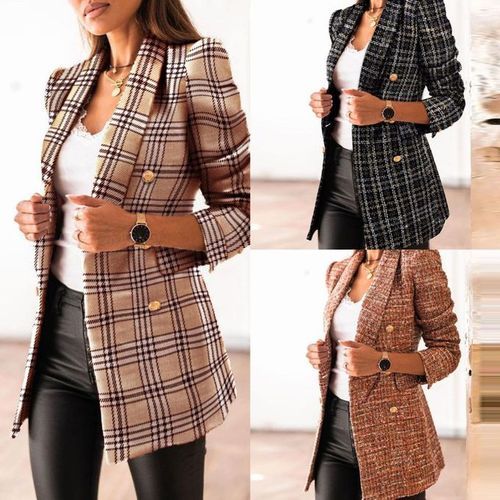 Ladies Suits Party Jacket Ladies Double Row Women Suit Button Plush Women Coat