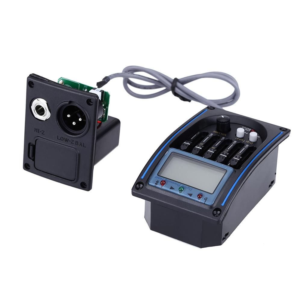 EQLC-5 5-Band EQ Equalizer System Acoustic Guitar Preamp Piezo Pickup LCD Screen Tuner