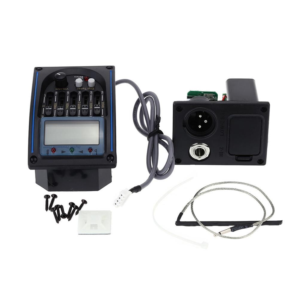 EQLC-5 5-Band EQ Equalizer System Acoustic Guitar Preamp Piezo Pickup LCD Screen Tuner