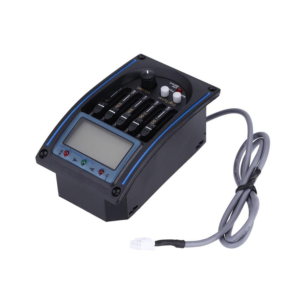 EQLC-5 5-Band EQ Equalizer System Acoustic Guitar Preamp Piezo Pickup LCD Screen Tuner