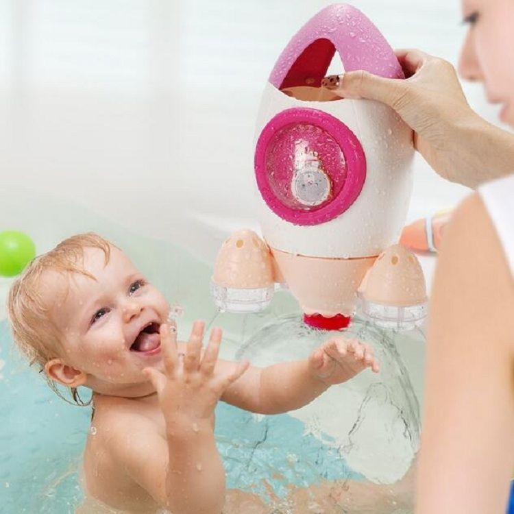 Baby Bath Shower Water Spray Rotating Rocket Beach Toys