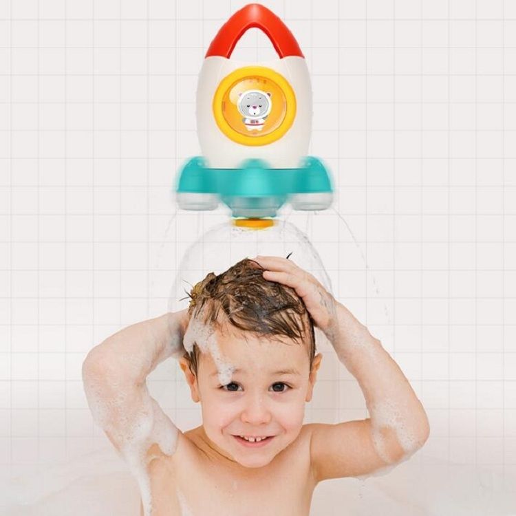 Baby Bath Shower Water Spray Rotating Rocket Beach Toys