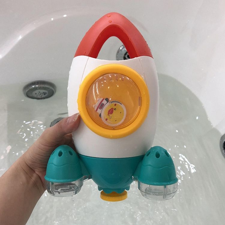 Baby Bath Shower Water Spray Rotating Rocket Beach Toys