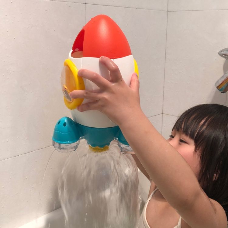 Baby Bath Shower Water Spray Rotating Rocket Beach Toys