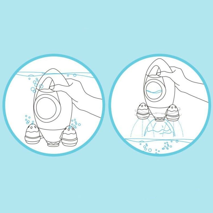 Baby Bath Shower Water Spray Rotating Rocket Beach Toys