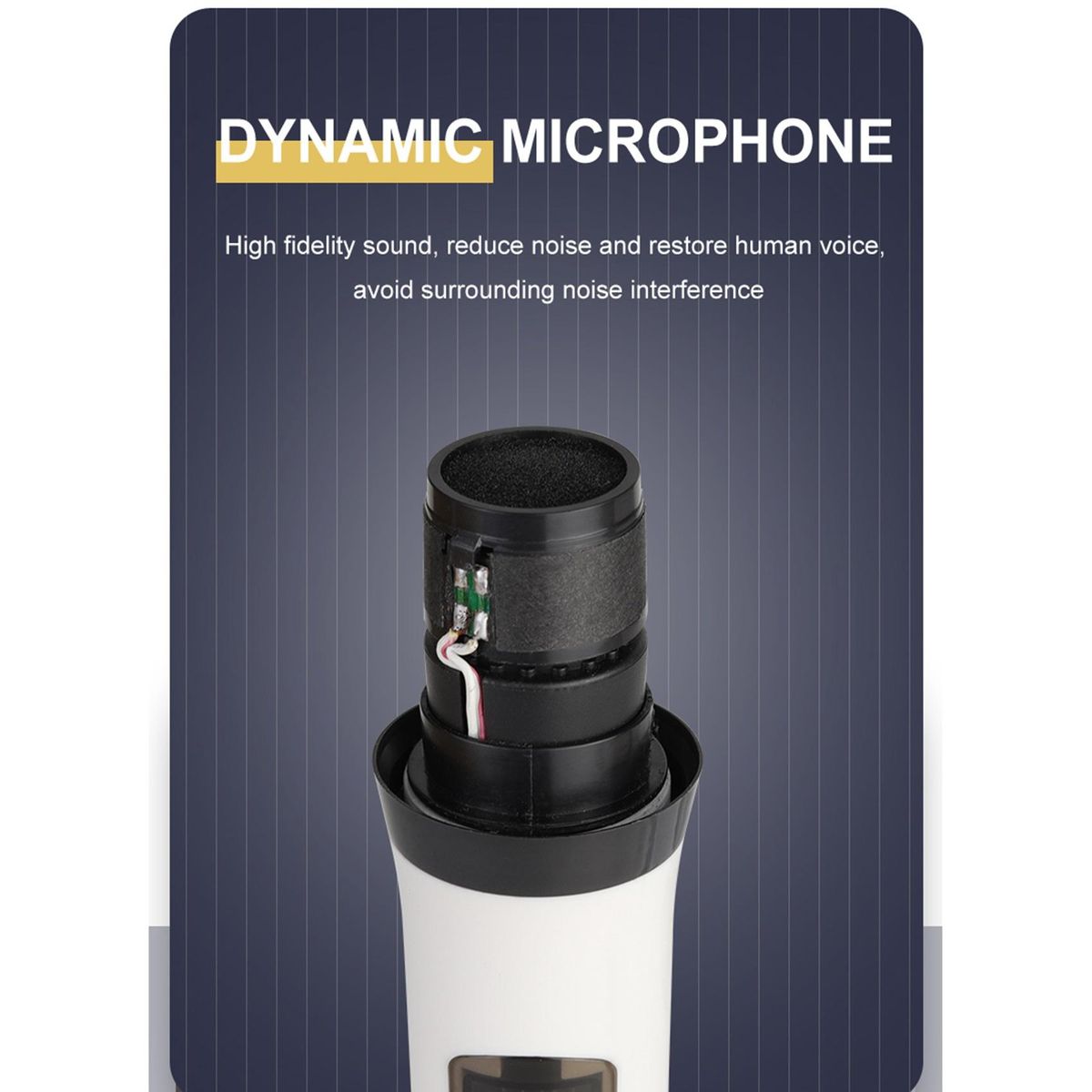 Wireless Microphone 1 Drag 2 Microphone VHF Professional Handheld Mic for Party Karaoke Church Show Meeting US Plug