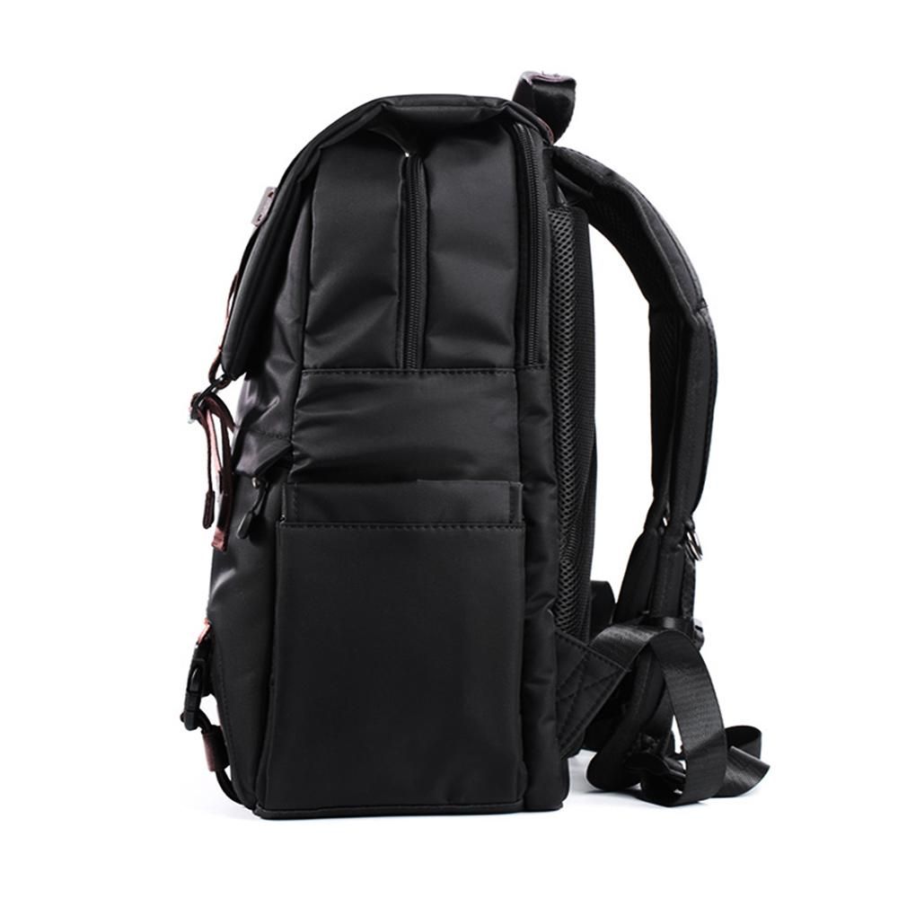 K&F CONCEPT Camera Backpack Photography Storager Bag Side Open Available for 15.6in Laptop with Rainproof Cover Tripod Catch Straps for SLR DSLR Black