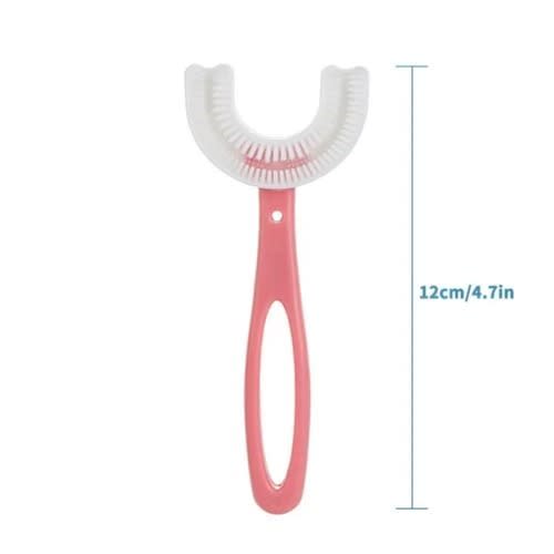 U-shaped Manual Training Toothbrush For Kids - Pink