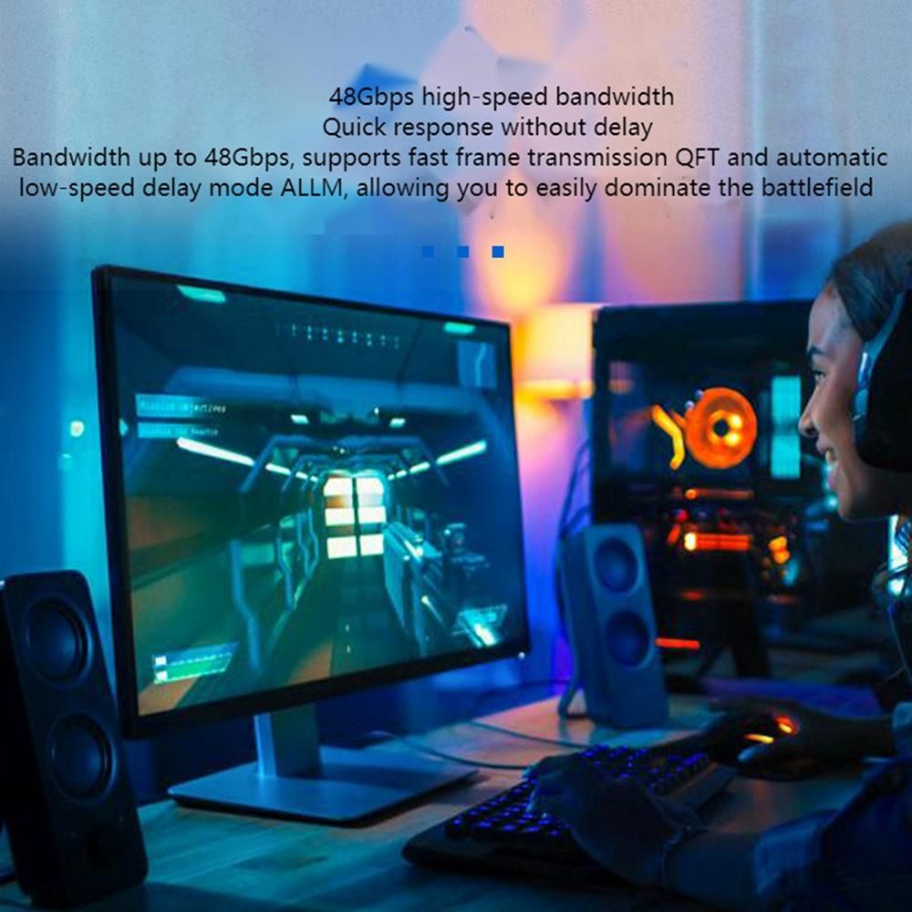 HDMI-Compatible 2.1 Male to Female Adapter AM/AF Computer TV HD Adapter, Supports 8K 60HZ Resolution/Dynamic HDR  90°