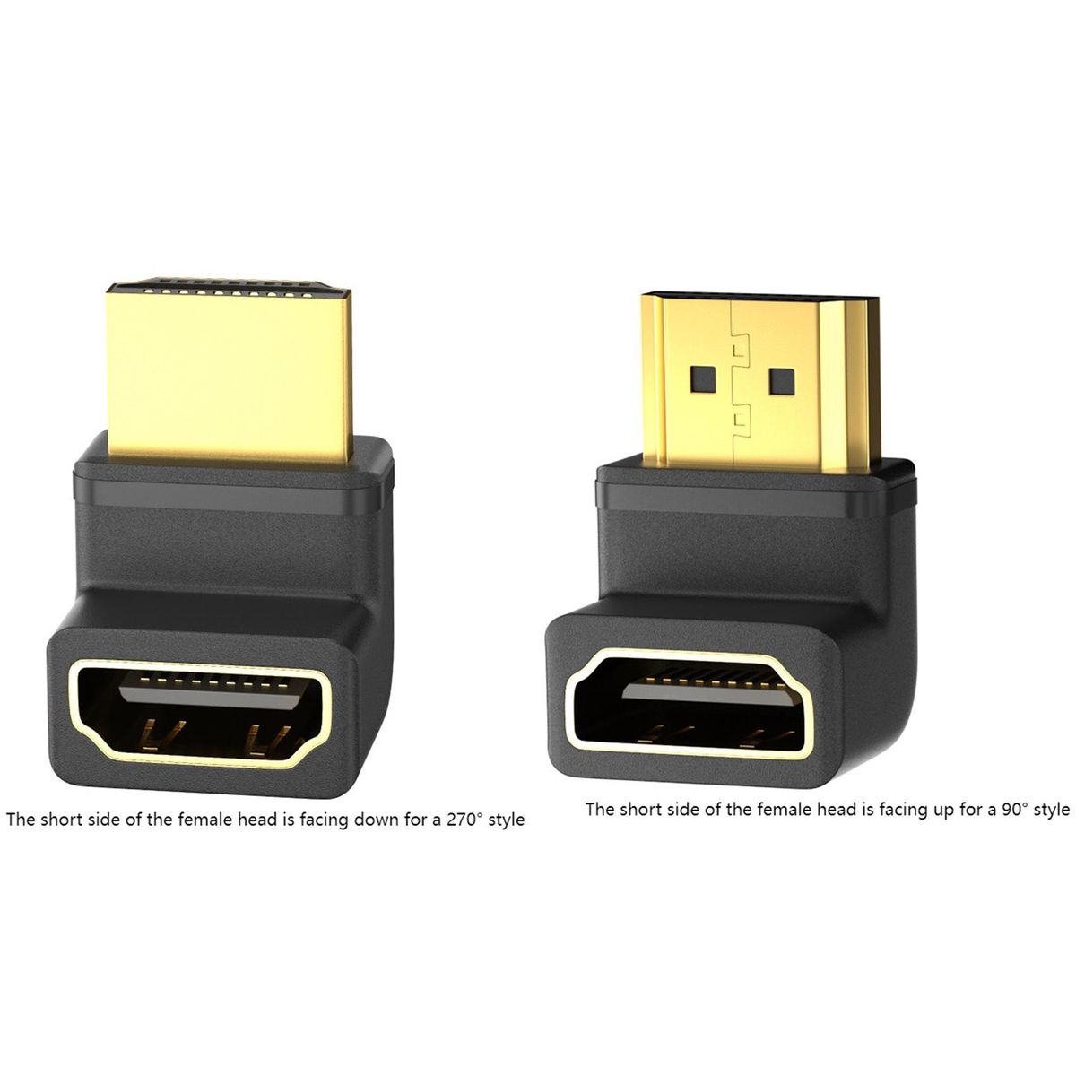 HDMI-Compatible 2.1 Male to Female Adapter AM/AF Computer TV HD Adapter, Supports 8K 60HZ Resolution/Dynamic HDR  90°
