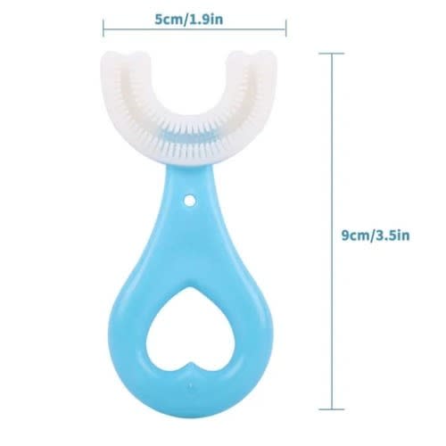 U-shaped Manual Training Toothbrush For Kids - Blue