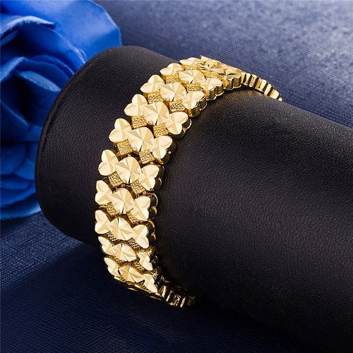 Men's Gold-plated Bracelet Car Flower Heart-shaped Brass Hand Chain Gold Jewelry