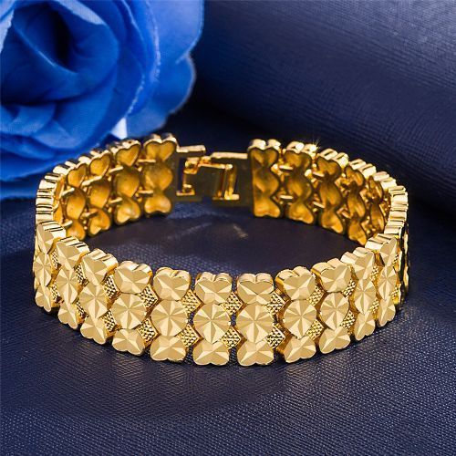 Men's Gold-plated Bracelet Car Flower Heart-shaped Brass Hand Chain Gold Jewelry