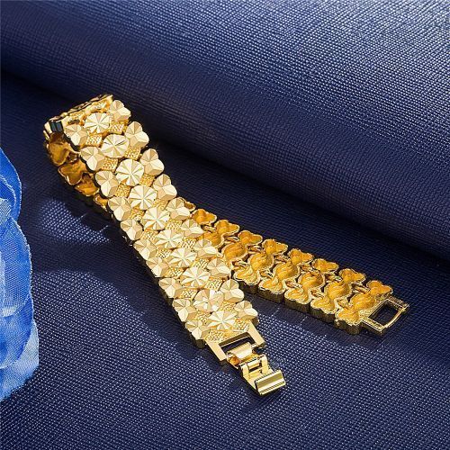 Men's Gold-plated Bracelet Car Flower Heart-shaped Brass Hand Chain Gold Jewelry