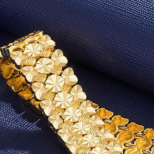 Men's Gold-plated Bracelet Car Flower Heart-shaped Brass Hand Chain Gold Jewelry