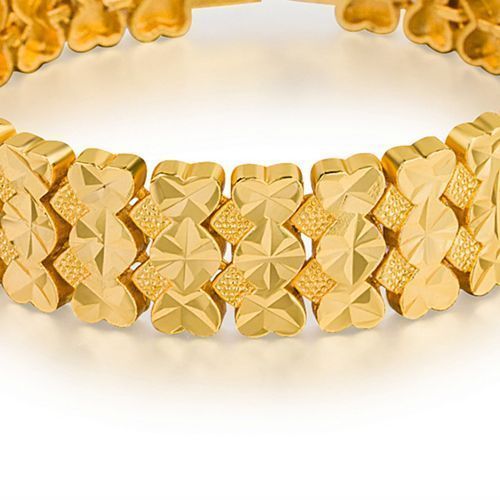 Men's Gold-plated Bracelet Car Flower Heart-shaped Brass Hand Chain Gold Jewelry