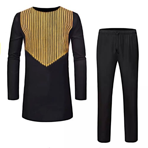 Men’s Black Senator Wear With Golden Embroidered Details