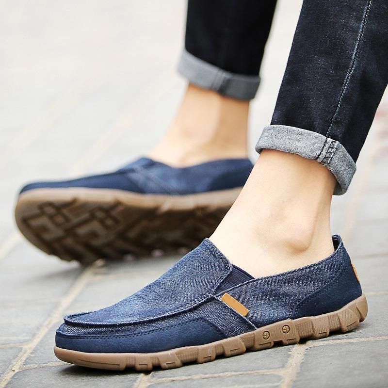 Summer Old Beijing Canvas Shoes, Men's Low Top Korean Fashion Shoes, One Step Men's Shoes, Casual