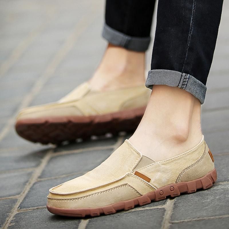 Summer Old Beijing Canvas Shoes, Men's Low Top Korean Fashion Shoes, One Step Men's Shoes, Casual