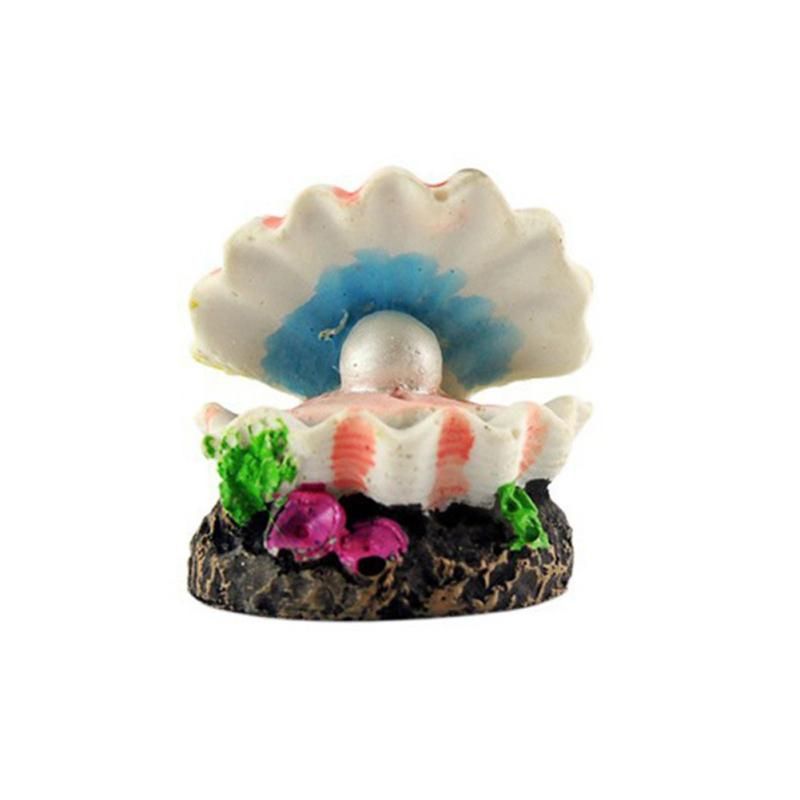 Artificial Resin Decoration Ornaments Pearl Shell Oxygen Pump Air Bubble Stone Fish Tank Aquarium Accessories Pearl Shell