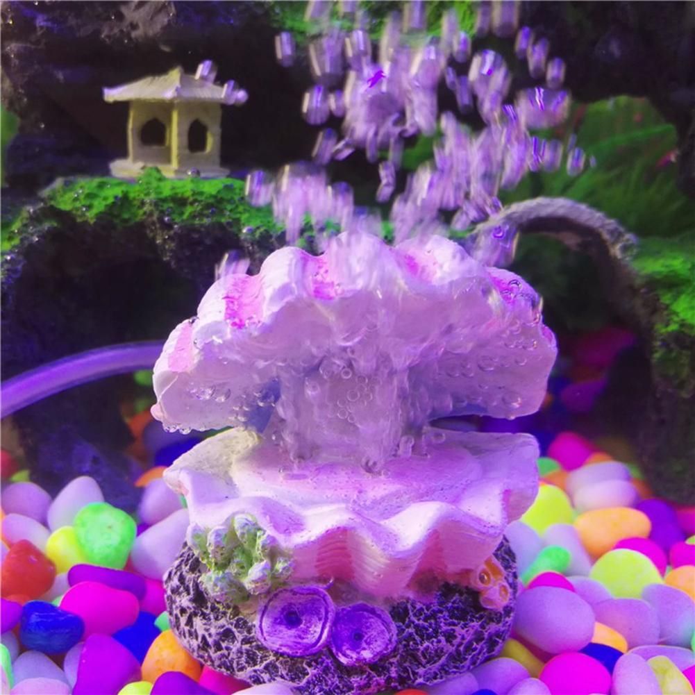 Artificial Resin Decoration Ornaments Pearl Shell Oxygen Pump Air Bubble Stone Fish Tank Aquarium Accessories Pearl Shell
