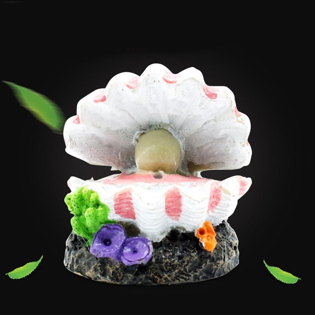 Artificial Resin Decoration Ornaments Pearl Shell Oxygen Pump Air Bubble Stone Fish Tank Aquarium Accessories Pearl Shell