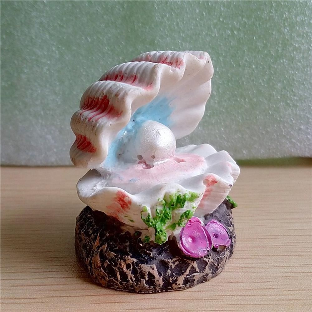 Artificial Resin Decoration Ornaments Pearl Shell Oxygen Pump Air Bubble Stone Fish Tank Aquarium Accessories Pearl Shell