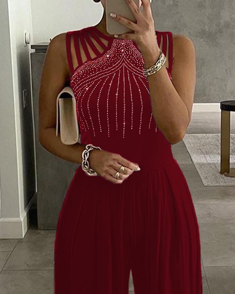 Women's Slim Fit Hot Diamond H Sexy Slim Fit Jumpsuit