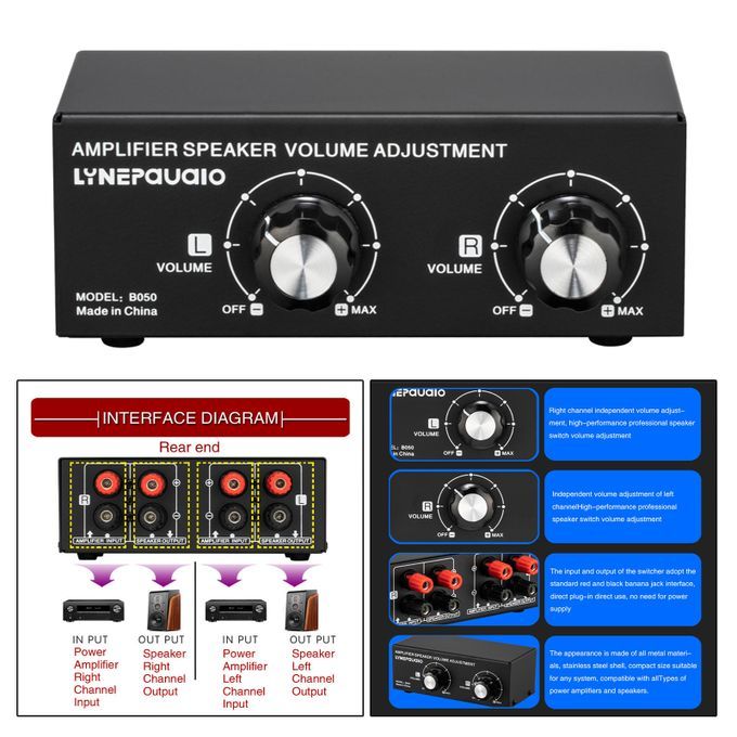 Speaker Volume Switch Box Left Channels Speakers For Surround Sound
