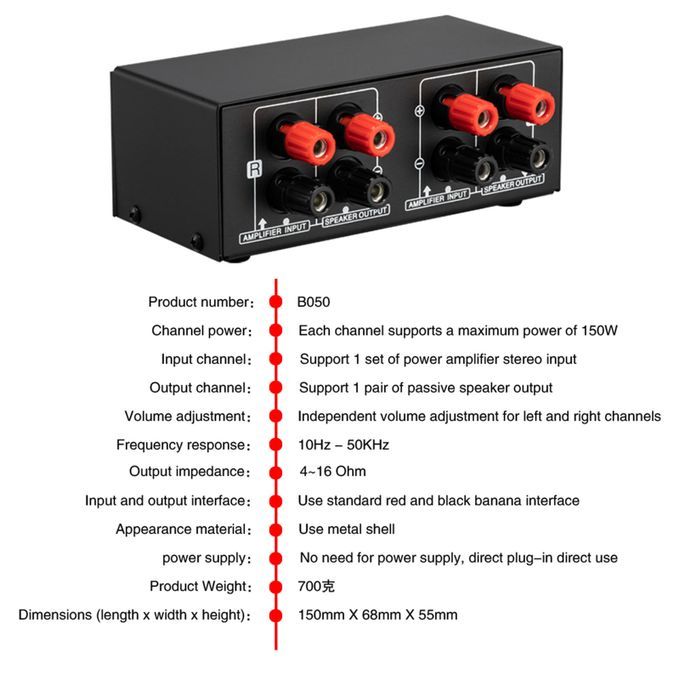 Speaker Volume Switch Box Left Channels Speakers For Surround Sound