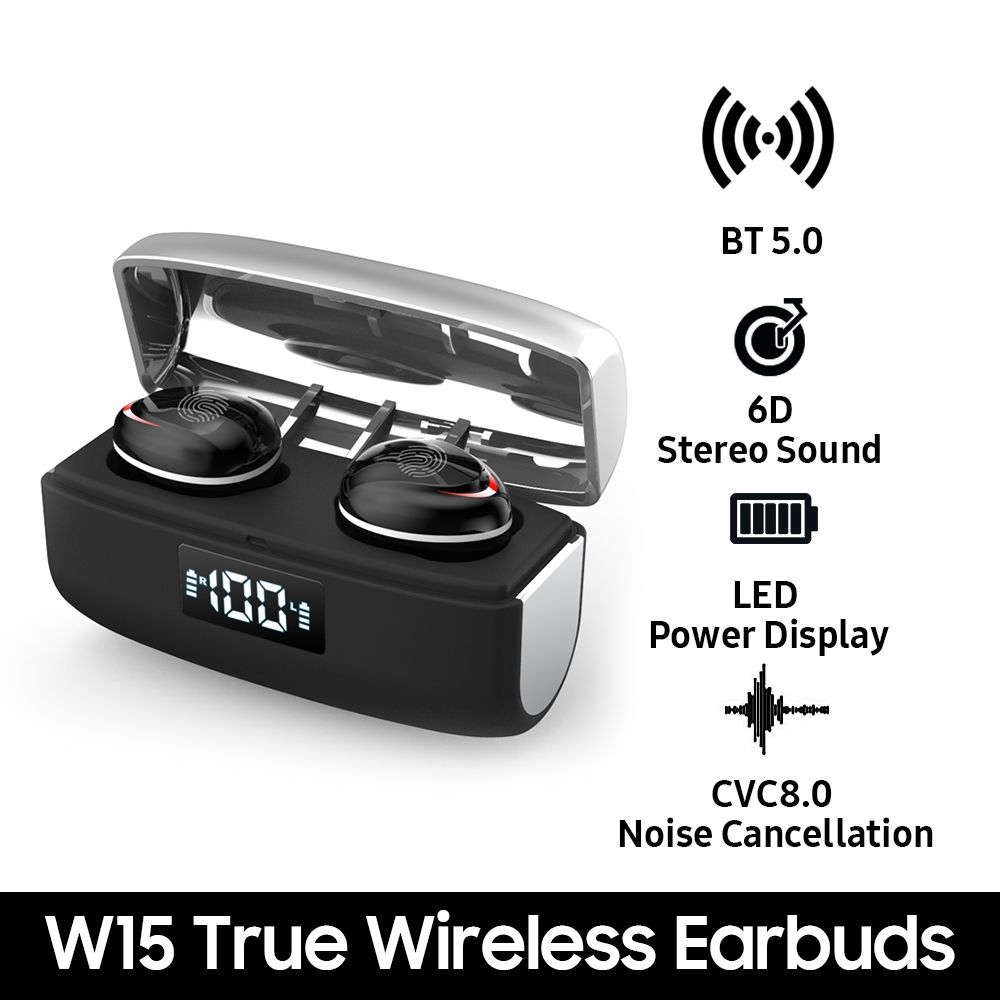 W15 True Wireless Stereo Earbuds BT5.0 In-ear Earphone CVC