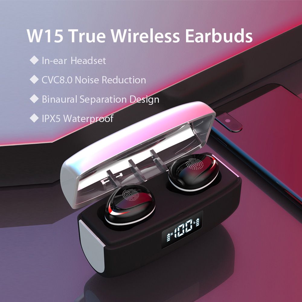 W15 True Wireless Stereo Earbuds BT5.0 In-ear Earphone CVC