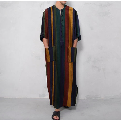 Middle Eastern Striped Robe For Men