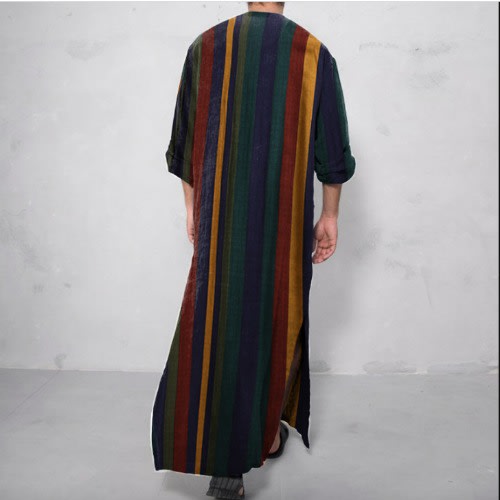 Middle Eastern Striped Robe For Men