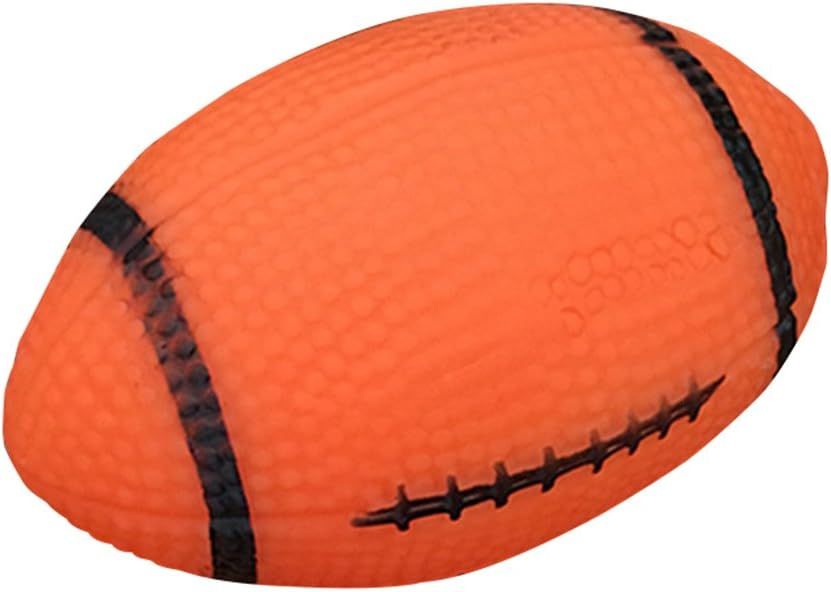 Squeaky Latex Dog Toy Balls Rugby Fetch Interactive Toy