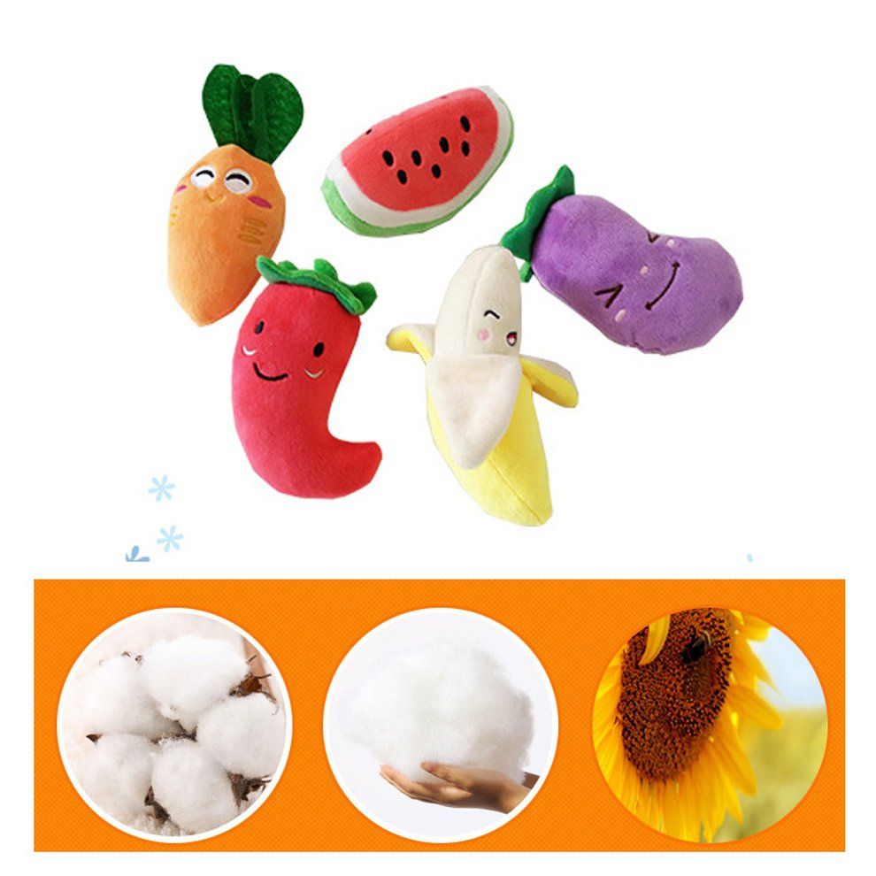 Dog Pu Y  Hew Toys Squeaky Plush Sound  Ute Vegetable  Arrot Design Toys-multi-color-radish