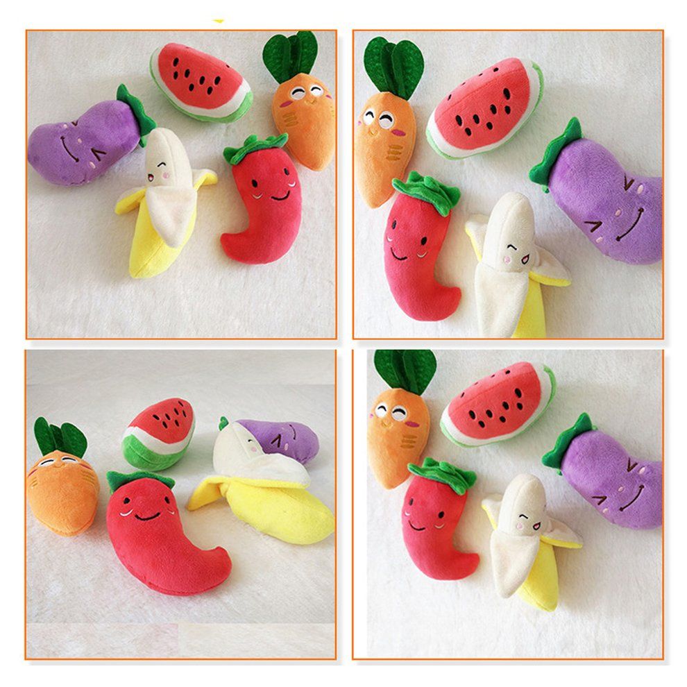 Dog Pu Y  Hew Toys Squeaky Plush Sound  Ute Vegetable  Arrot Design Toys-multi-color-radish