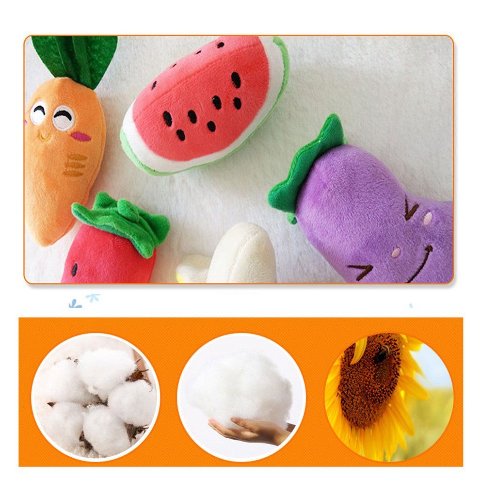 Dog Pu Y  Hew Toys Squeaky Plush Sound  Ute Vegetable  Arrot Design Toys-multi-color-radish