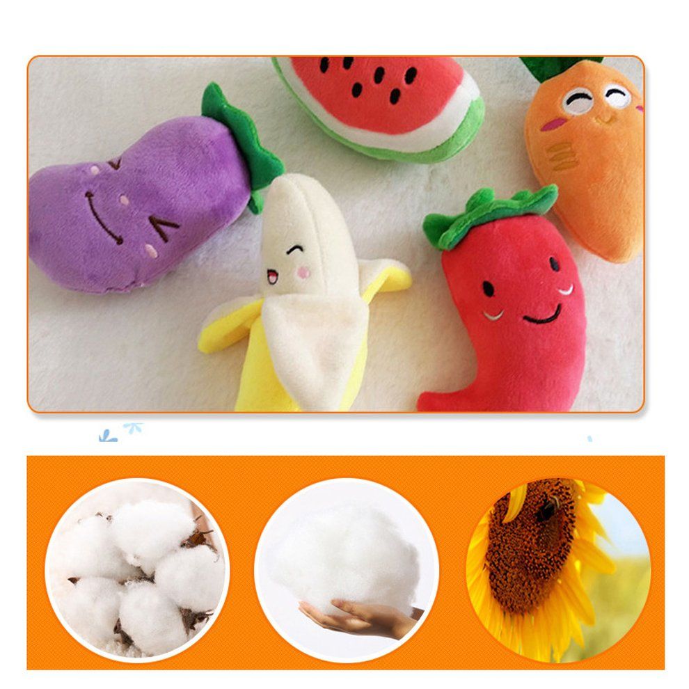 Dog Pu Y  Hew Toys Squeaky Plush Sound  Ute Vegetable  Arrot Design Toys-multi-color-radish