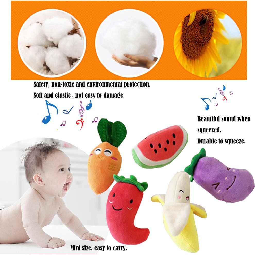 Dog Pu Y  Hew Toys Squeaky Plush Sound  Ute Vegetable  Arrot Design Toys-multi-color-radish