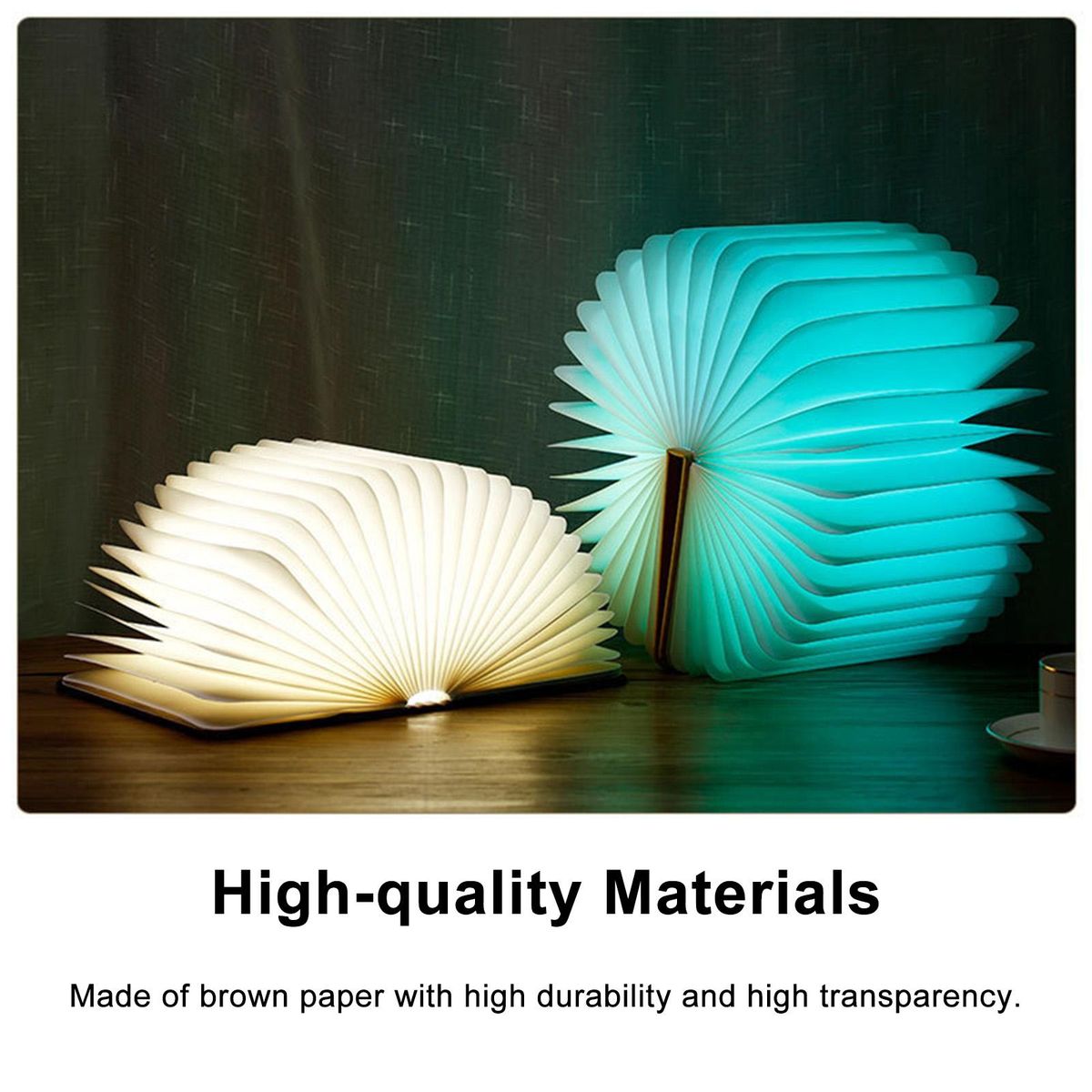 Wooden Book Lamp Folding Page Turning Night Lamp Table Lamp Paper Novelty LED Night Light USB Rechargeable Wooden Desk Lamp