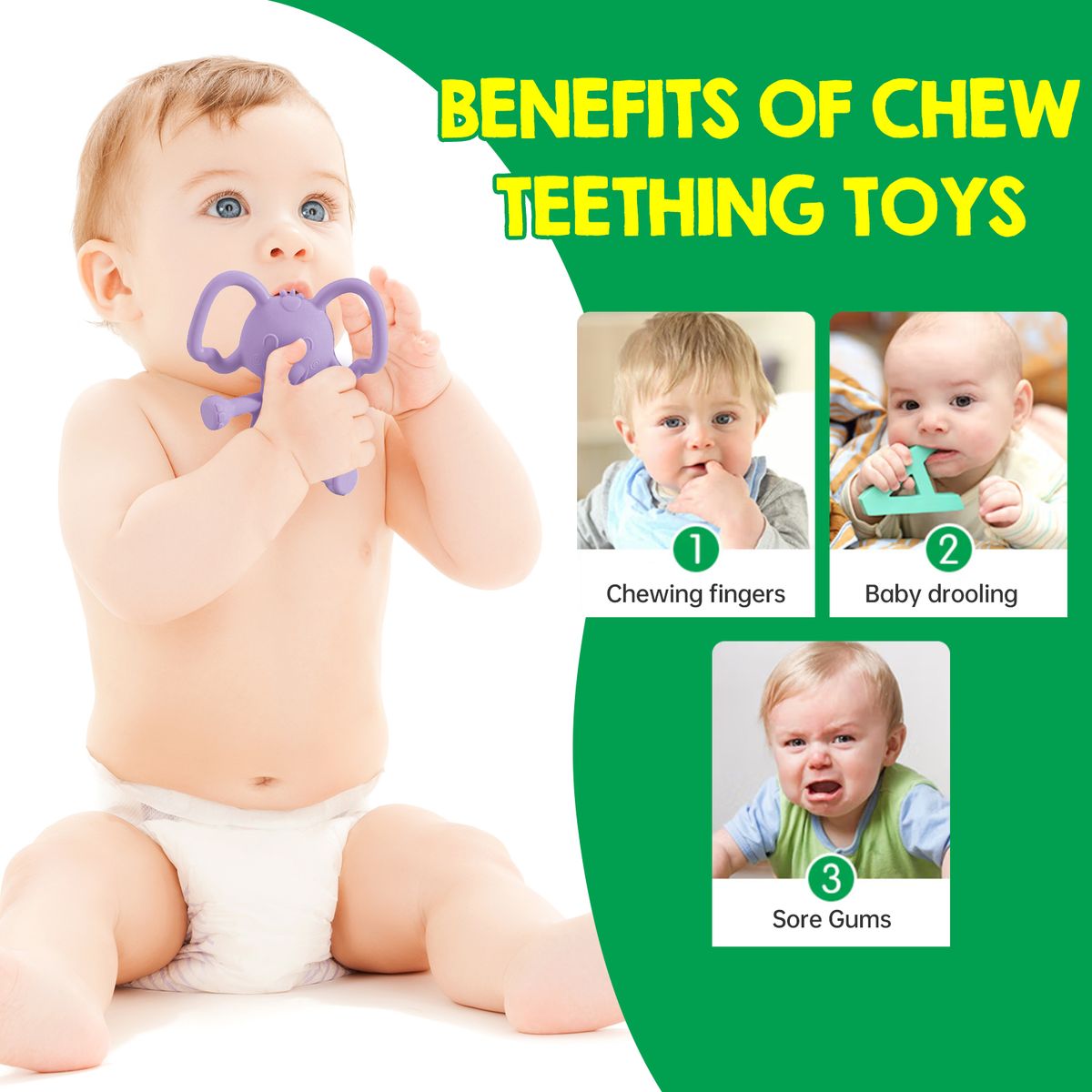 Elephant Shape Baby Teether Teething Toy Teething Pacifier