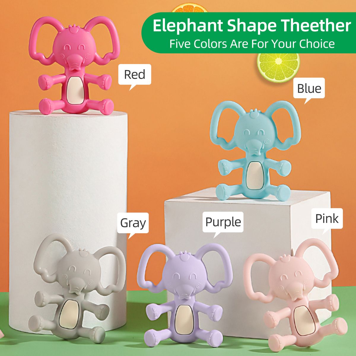 Elephant Shape Baby Teether Teething Toy Teething Pacifier